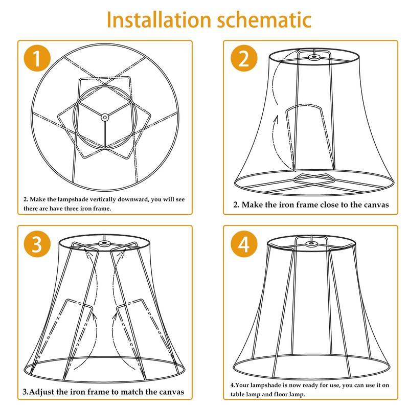 TOOTOO STAR Square cut corner lampshade, 10x13x10.5 inch medium table