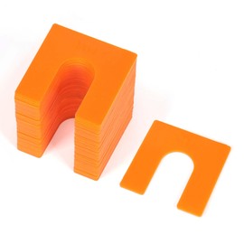 Atesilor 36 Pcs Plastic Auto Lift Leveling Shims for 2 Post 4 Post Car Lift Precise Leveling Installation, 4/5" Opening Shim Fit for 3/4" Anchor Bolt (3/64" Thickness, Orange)