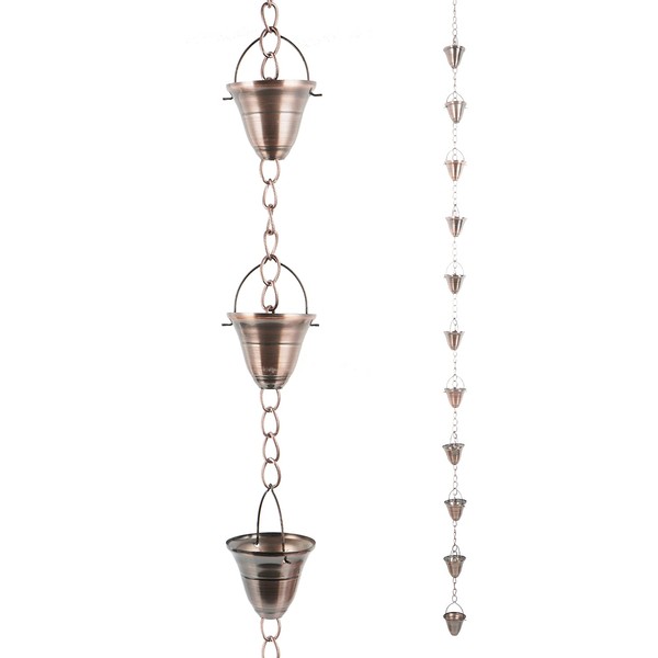 TZSSP Rain Chains Decorative Rain Chain Bell, 8-1/2 Length, Bell