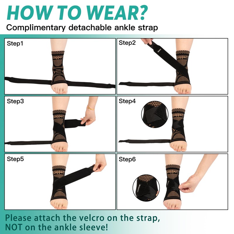 Ankle Brace for Plantar Fasciitis Relief, Copper Ankle Brace for