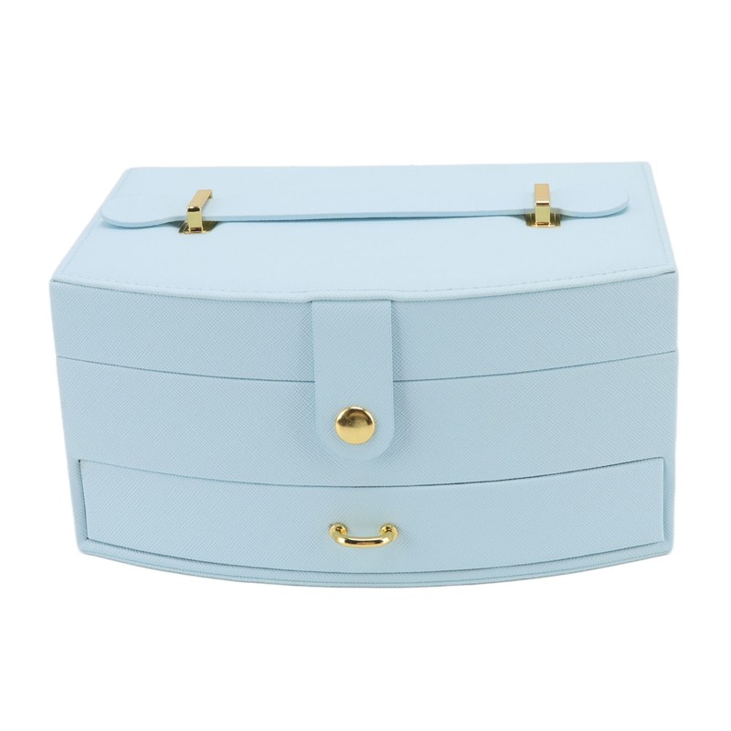 Travel Jewelry Case Portable 2 Layers PU Leather Jewelry Storage