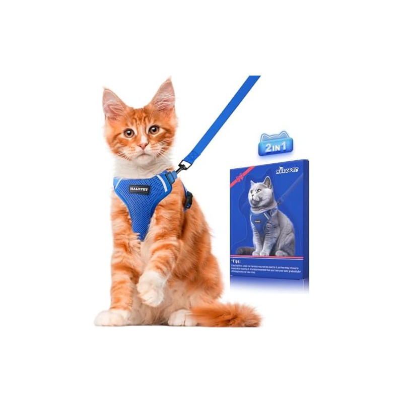 Halypet Juego De Arnés Y Correa para Gatos [MAX Safety