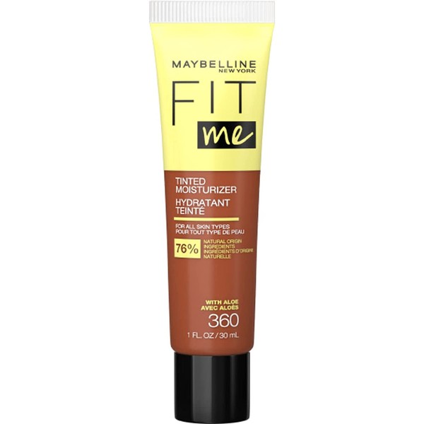 Maybelline Fit Me Tinted Moisturizer, Fresh Feel, Natural Coverage, 12H Hydration, Evens Skin Tone, Conceals Imperfections, for All Skin Tones and Skin Types, 360, 1 fl. oz.