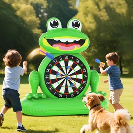 MOONTOY Pool Toys for Kids, Inflatable Frog Dart Board Game, Pool Games for Beach & Backyard, Summer Water Toys for Boys Girls Ages 6-12, Teens & Adults (Pump Included)
