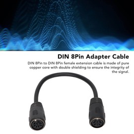 Sxhlseller 8 Pin DIN Female to Female MIDI Extender Coupler Connection, PVC Pure Copper Core, Flexible 8 Pin DIN Audio Cable for AV Devices, 0.66 Feet