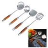 4Pcs/Set 304 Stainless Steel Rosewood Cooking Utensils Cookware Set Kitchen