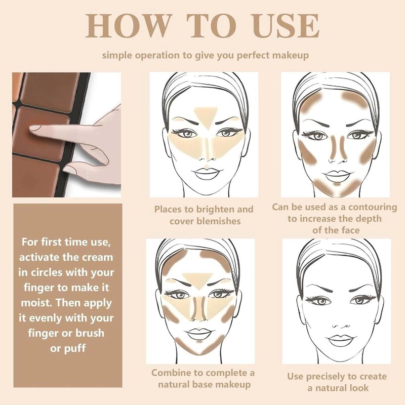 Carla's Secret Makeup Concealer Palette - 12 Color Face Blush