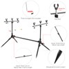 HUIOP Fishing Rod Holder, Adjustable Retractable, Aluminum, Black, Deck Mount,