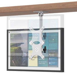 Letlar Echo Show 15 Kitchen Under-Cabinet Mount, Adjustable Height Rotatable Swivel Tilt Mount for Echo 15, Forward and Stowed Show 15 for Saving Space, Black