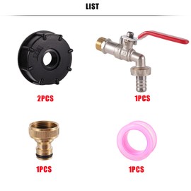 FOGWOWO IBC Tank Adapter, S60X6 Water Storage Tank Faucet Adapter 1/2 Inch Brass IBC Water Tank Tap,IBC Tank Fittings with 3/4" Female Threaded Brass Connector Replacement Valve Fitting Parts