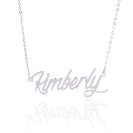 AOLO Stainless Steel Custome Nameplate Necklace, Kimberly