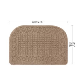 COSY HOMEER 27X18 Inch Anti Fatigue Kitchen Rug Mats are Made of 100% Polypropylene Half Round Rug Cushion Specialized in Anti Slippery and Machine Washable (Beige 1 pc) …