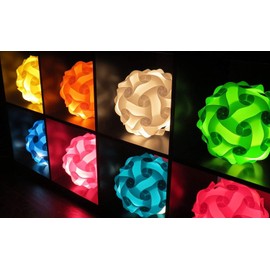 Lightingsky Ceiling Pendant DIY IQ Jigsaw Puzzle Lamp Shade Kit with 40 Inch Hanging Cord (Pink, Large-40cm)