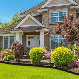 FansaFurn Landscape Edging, 90' 2" Tall Garden Edging with Scissors, Lawn Edging with 108 Garden Spikes and 5 Connectors, Heavy Duty PP&PE Material Edging for Landscaping, Garden, Lawn, Black