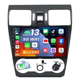 4 Core 64 ROM Upgrade Car Radio for Subaru Forester 2014 2015: 5G WiFi FM Bluetooth 5.0 SWC Wireless Carplay Android Auto 1080P Backup Camera