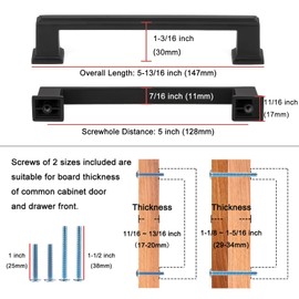 KOOFIZO Stepped Bar Cabinet Pull - Antique Brass Furniture Handle, 5 Inch/128mm Screw Spacing, 10-Pack for Kitchen Cupboard Door, Bedroom Dresser Drawer, Bathroom Wardrobe Hardware