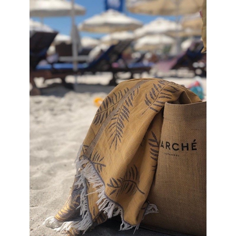 Evagone Jacquard Premium Peshtemal Lotus Pattern (Beach Towel aslo for