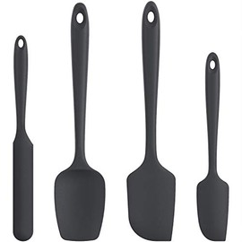 Juego de espátulas de silicona U-Taste con resistencia al calor de 600 grados Fahrenheit (Negro)