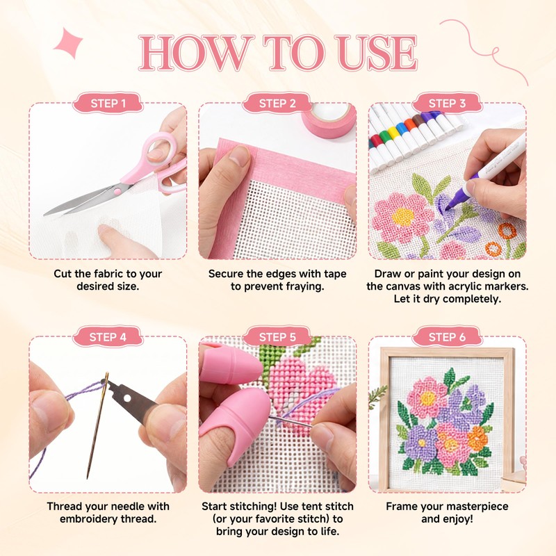 18 Mesh Needlepoint Canvas Kit - 80Pcs Beginner Needlepoint Kits