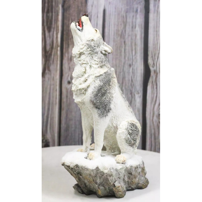 Woodlands Wildlife Mystical Alpha Snow Arctic Wolf Howling At The