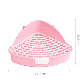 Rabbit Litter Box Trainer Small Animal Potty Corner Toilet, Triangle Potty Trainer Corner Bunny Toilet Rabbit Toilet Tray for Adult Guinea Pig Hamster Bunny(Pink)
