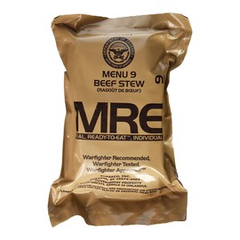 Nutrient-Rich MREs - Portable Food Survival Meals - Long Shelf Life Ready to Eat Emergency Food Rations - Made in USA (Beef Stew) - 2024 Inspection