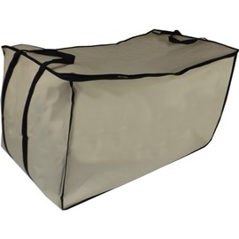 Neusu 200 Litre Jumbo Storage Bag with Zips - Heavy Duty - Giant Duvet Storage Bag - Loft or Bedroom Storage Solution - 91x47x47cm - Beige