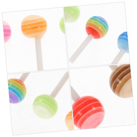Healvian 150pcs Lollipop Nail Art Charms DIY Ornaments for Creative Nail Decoration Three Candy-Colored Design for Christmas Birthdays and Parties