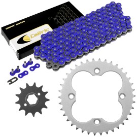 Caltric Blue Drive Chain And Sprockets Kit for Honda TRX250R Fourtrax 250 1988 1989