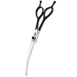 Dragon Creek 6.5" Downward Curved Dog Grooming Scissors Shears for Grooming Face and Paws Safety Round Tips Shears Trimming Cutting Scissors for Dog Cat Pet Black