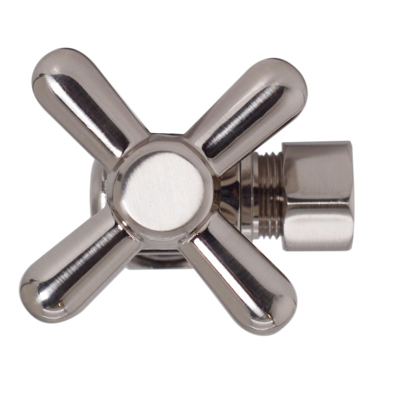 Westbrass D105BX-07 1/4-Turn Cross Handle Angle Stop Shut Off Valve,