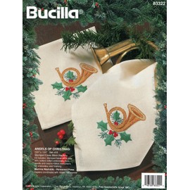 Bucilla Angels of Christmas Stamped Cross Stitch Napkins Kit