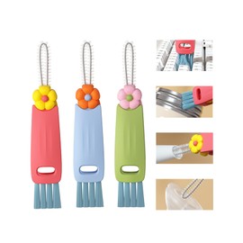 Pack of 3 Cup Lid Cleaning Brush, Bottle Lid Brush 3 in 1, Cup Lid Cleaning Brush, Multifunctional Gap Cleaning Brush, for Various Cups and Bottles, Cup Lid Gaps Brush