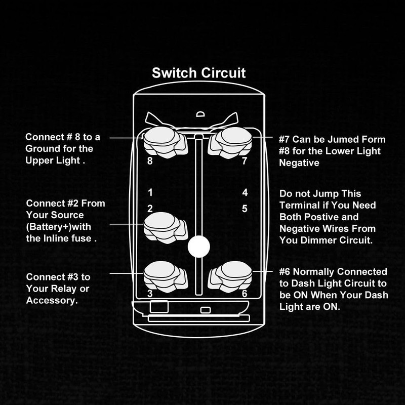 12V 20A / 24V 10A ON-Off Rocker Switch PTO 6T06B