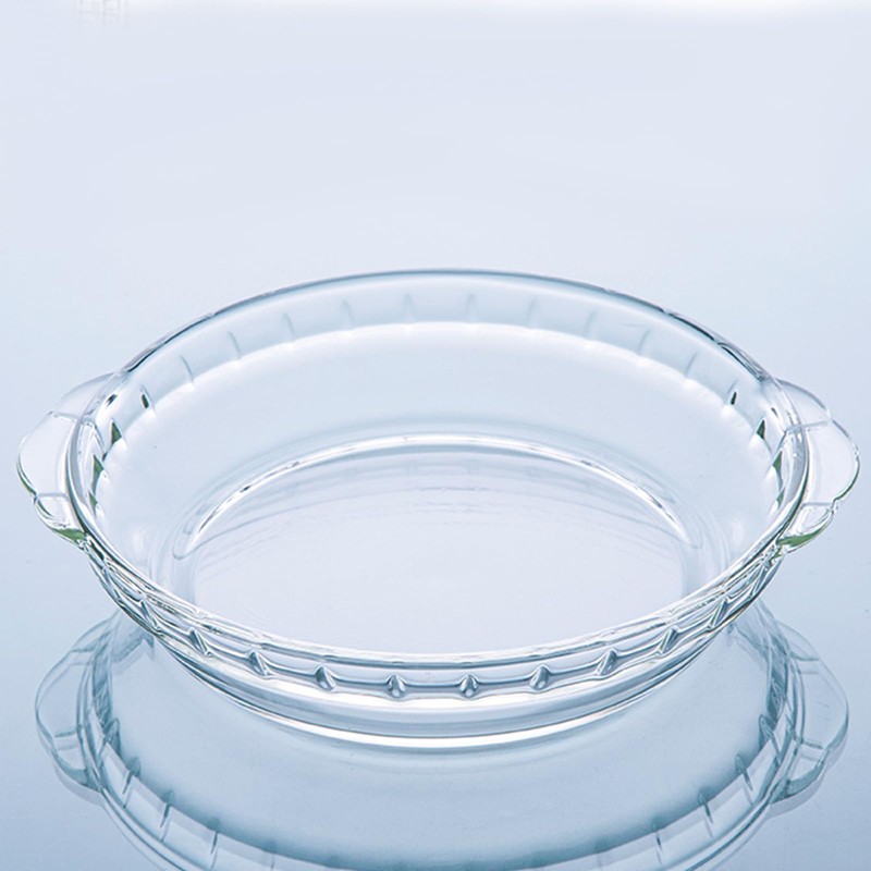 FEOOWV 1 Pack Round Glass Pie Pans for Baking Round