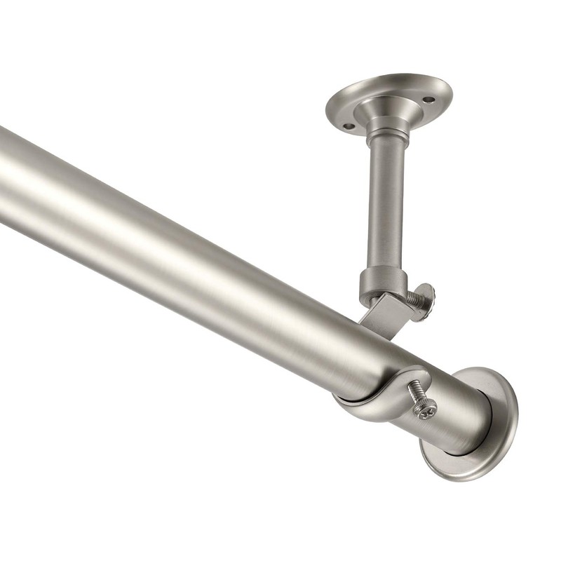 YunNephele Hanging Curtain Rod 36-56 inch Nickel Brushed,1 inch diameter