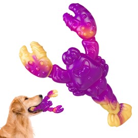 YcsRnn Dog Toys, Indestructible Dog Chew Toy for Aggressive Chewers, Tough Purple Lobster Shaped Chew Toys for Medium and Large Dogs, Teeth Cleaning and Boredom Relief