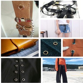 Grommet Eyelets, 100Pcs 6mm Brass Eyelets with Gaskets for Leather Canvas Clothes(Bronze)