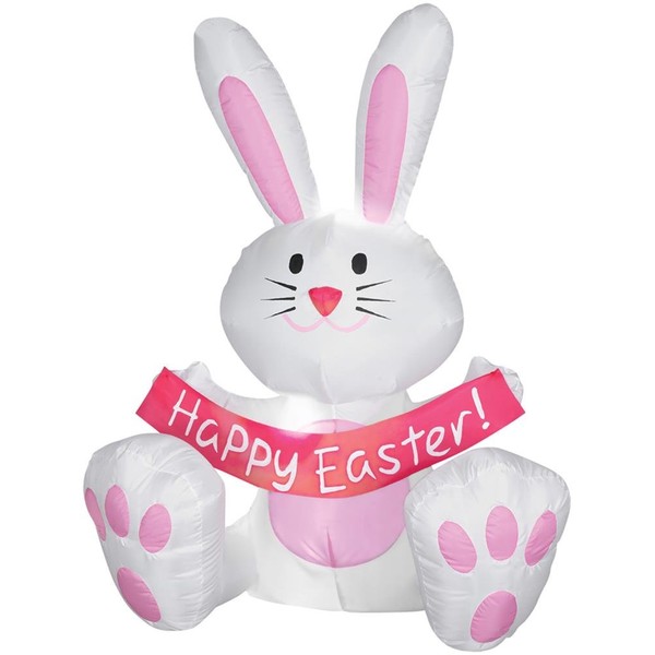 Happy Easter Bunny Airblown Inflatable By Gemmy 3.5'
