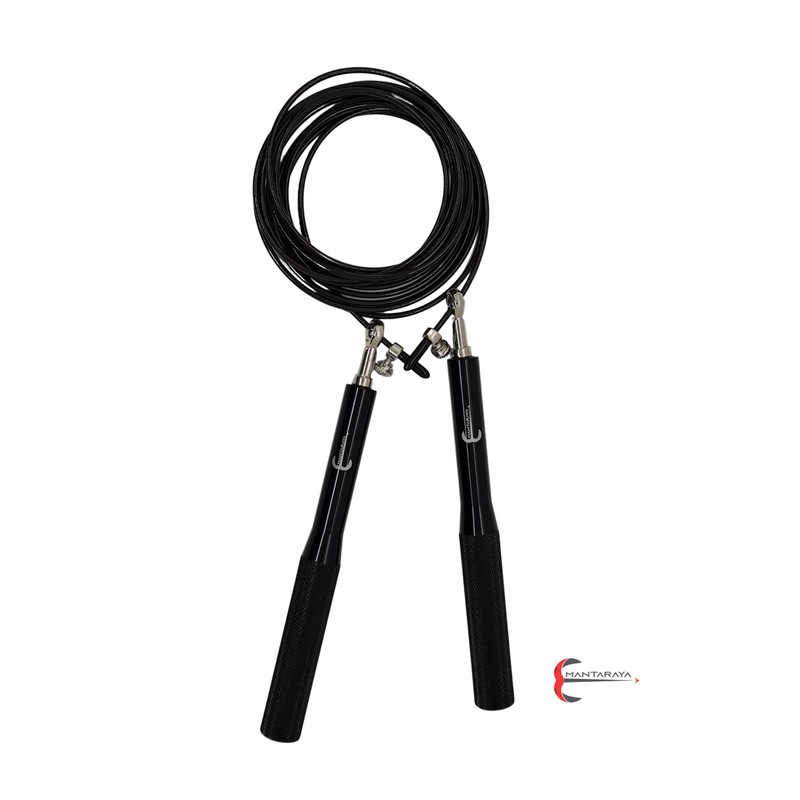 Adjustable Aluminium Handles Speed Jump Rope (Negro)