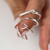 Sterling Silver Triangle & Bar Geometric CZ Stacking Rings Set