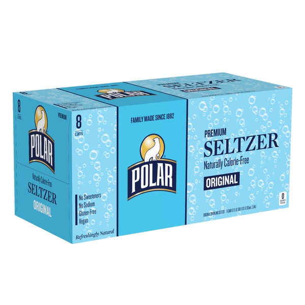 Polar Seltzer Water Original, 12 fl oz cans, 8pk