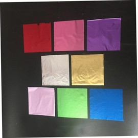 KONTONTY 50pcs 8x8.5cm Foil Leaf Sheets Imitation Leaf Art Foil Paper Shiny Metallic Craft Decorations