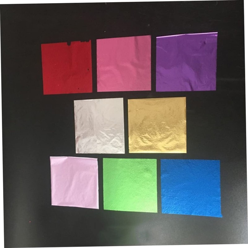 KONTONTY 50pcs 8x8.5cm Foil Leaf Sheets Imitation Leaf Art Foil