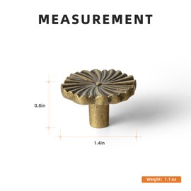 Goo-Ki 6 Pack Zinc Alloy Drawer Knobs-Antique Brass Cabinet Knobs with Flower Design