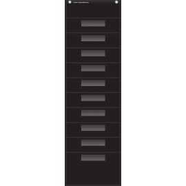 Black 10 Pocket File Storage Pocket Chart (14" x 58")