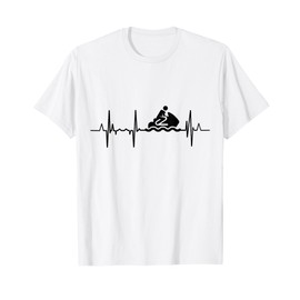 Heartbeat Jet Skiing Jetski ECG T-Shirt