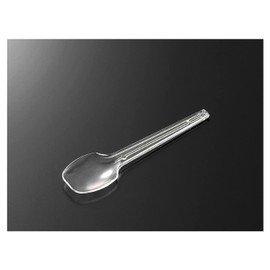 Central Chemical 289306 Plastic Cutlery Disposable Dessert Spoons, 100 Roses, 100 Pieces, Transparent, Approx. 0.2 x 3.9 x 1.0 inches (0.5 x 9.8 x 2.6 cm)
