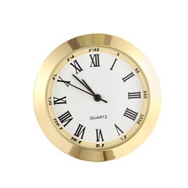BTFO 1.5 Inch Round Quartz Clock Insert Replacement, 1-1/2 Inch Mini Quartz Movement with Roman Numerals White Dial Fits 35mm Diameter Hole for DIY Crafts & Small Wall Clocks Accessories Parts
