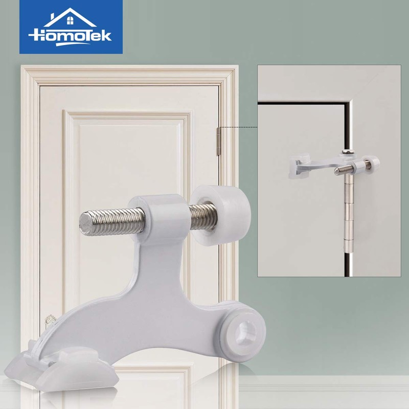 HOMOTEK 8 Pack Hinge Pin White Door Stopper,Adjustable Deluxe Heavy
